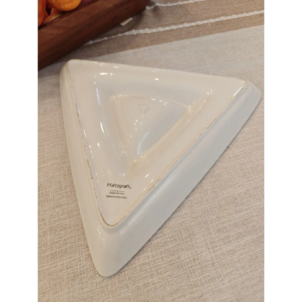 Pfaltzgraff Triangle White Dip Tray Mid Century Modern Perfect Serving Dish